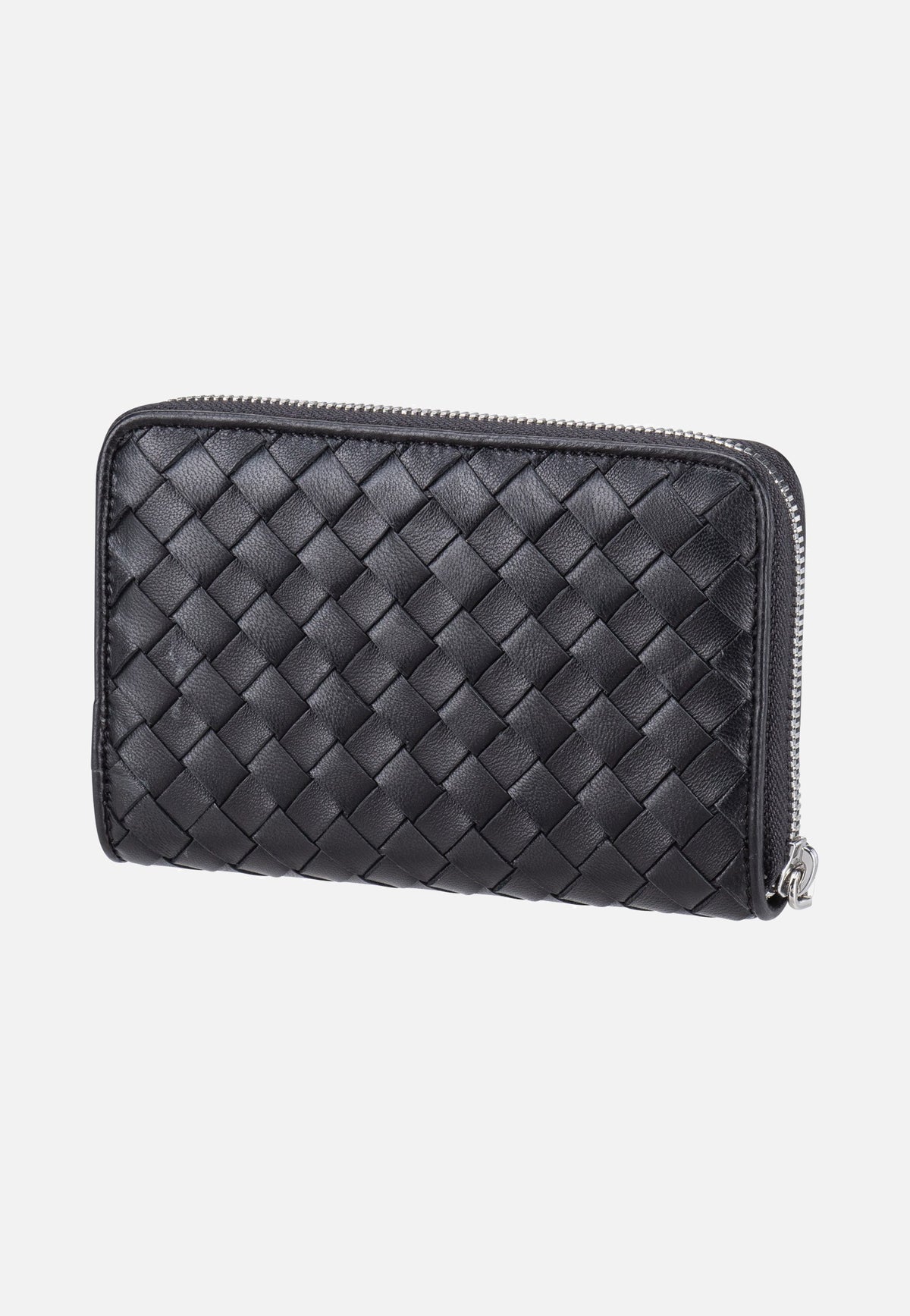 abro Piuma Weaving Wallet Black/Nickel Portemonnaie