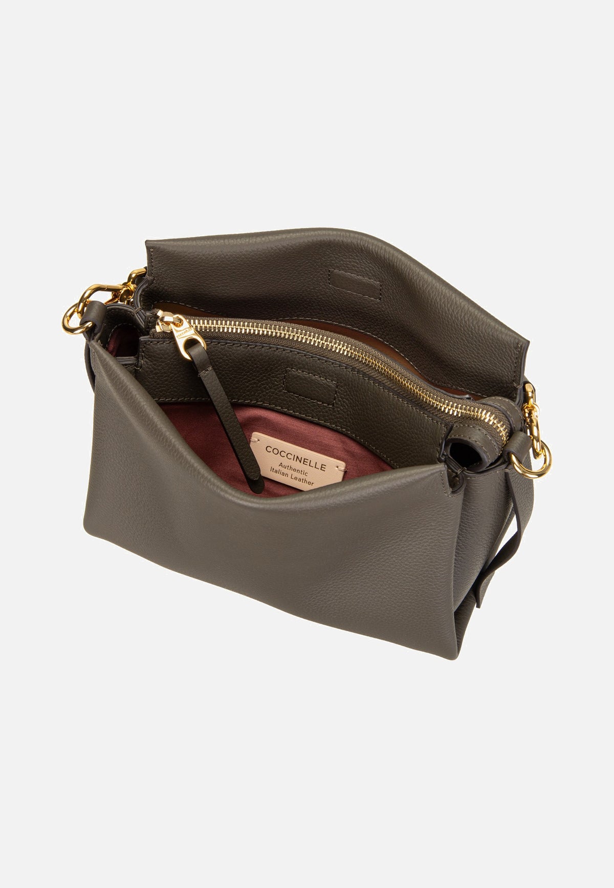 Coccinelle Boheme Grana Double 5801 Fango/Honey Handle Bag