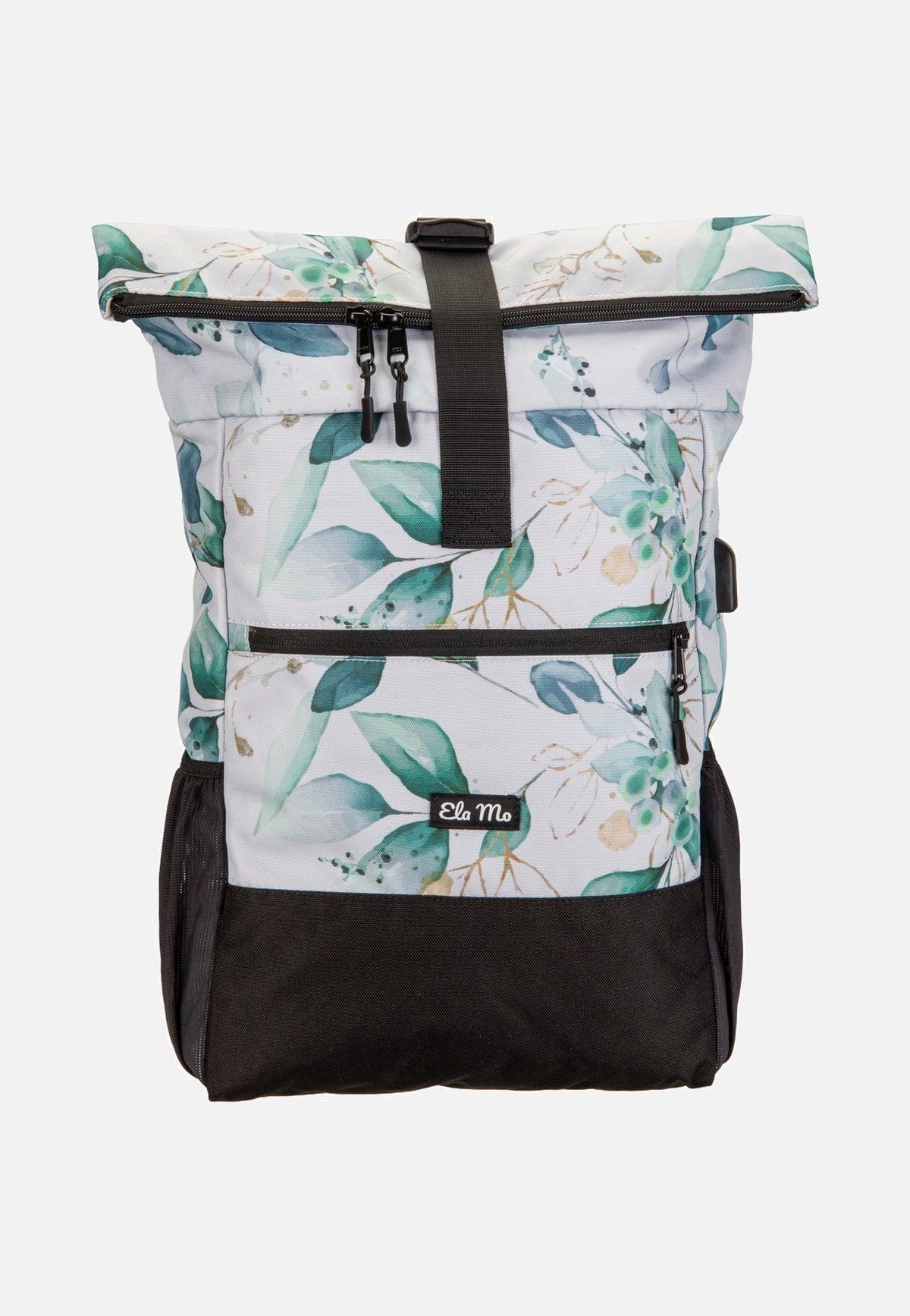 Ela Mo Rolltop Waterleaf Gold Rolltop Rucksack