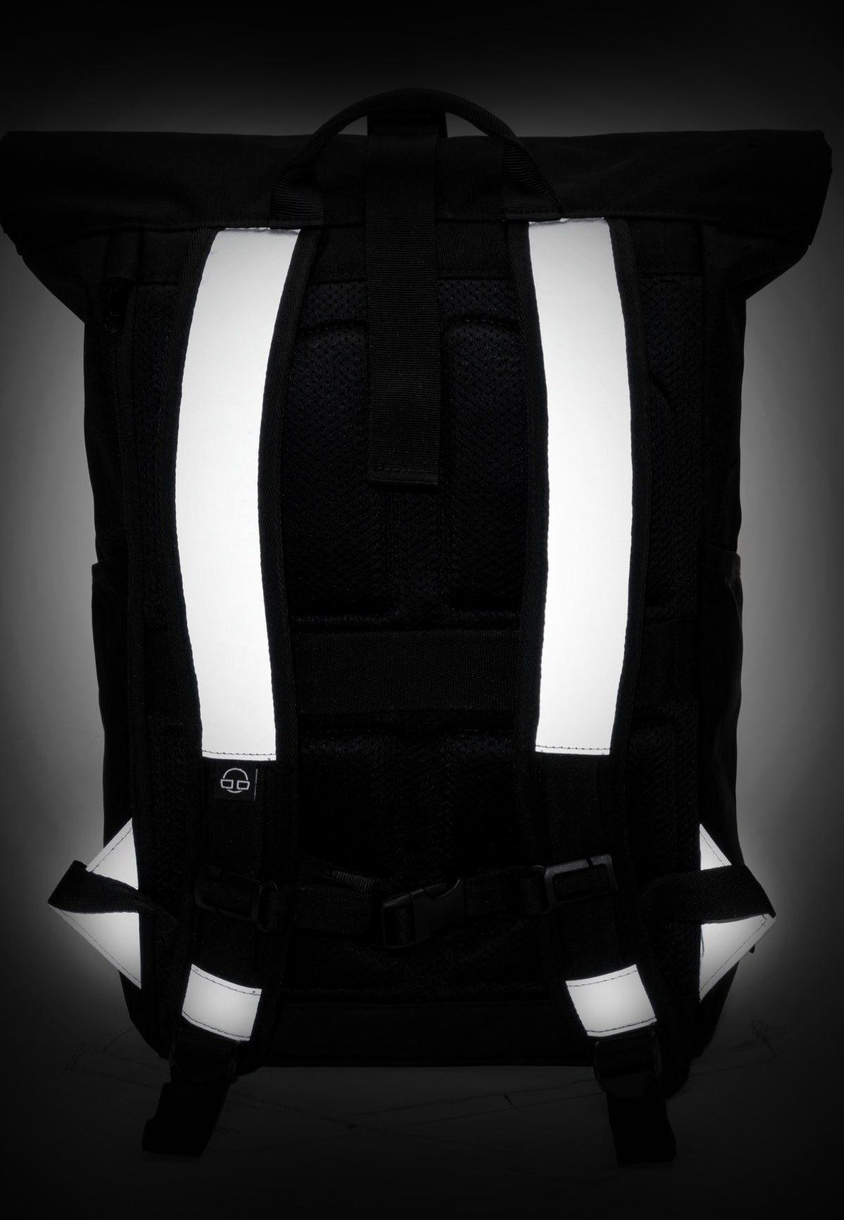 Johnny Urban Allen Medium Black Reflective Rolltop Rucksack