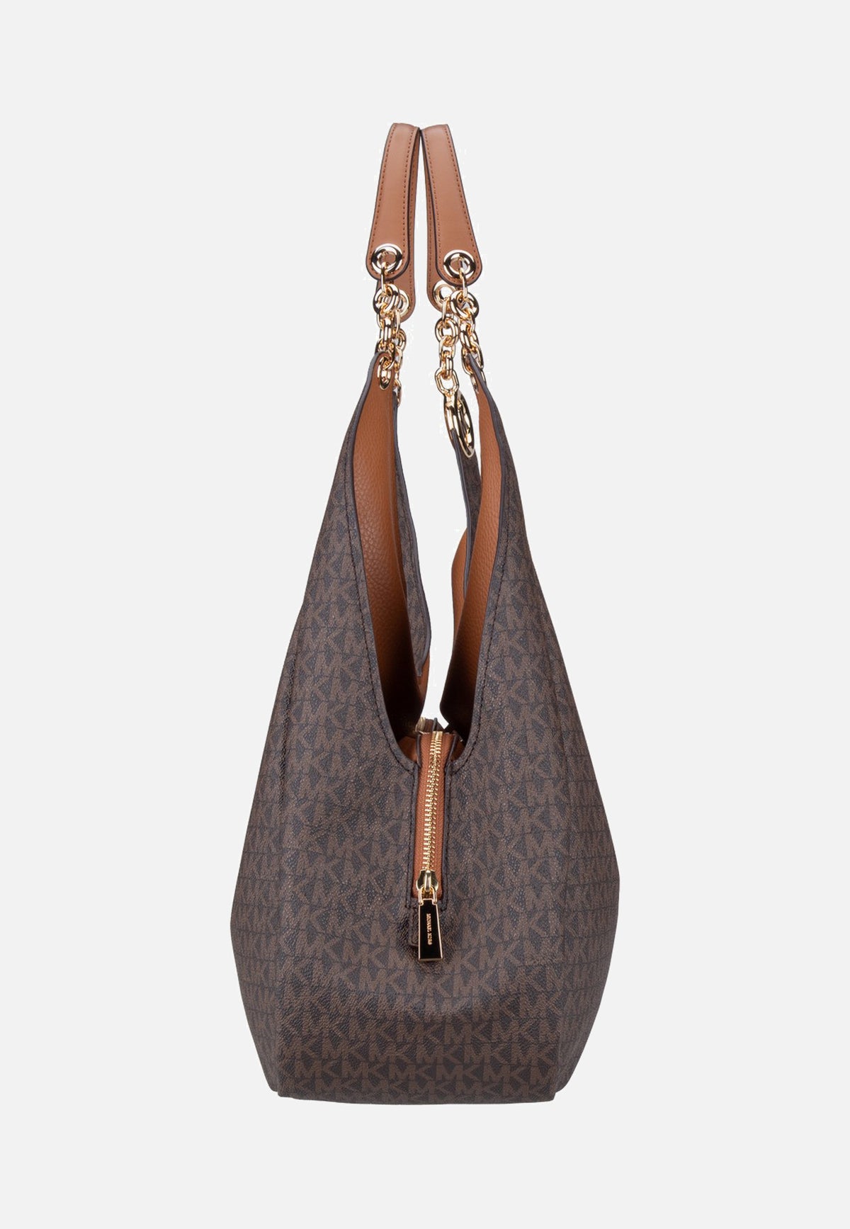 Michael Kors Ellie LG Trpl Compt Shldr Tote Brown/Acorn Hobo Bag