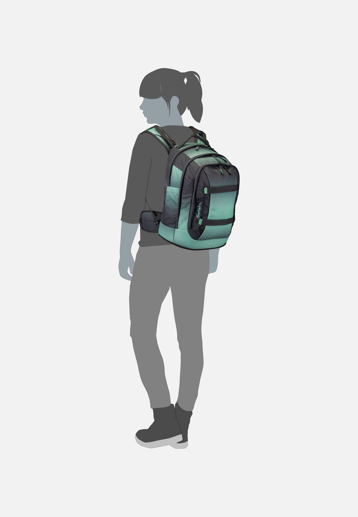satch satch Pack Gradient Mint Schulranzen