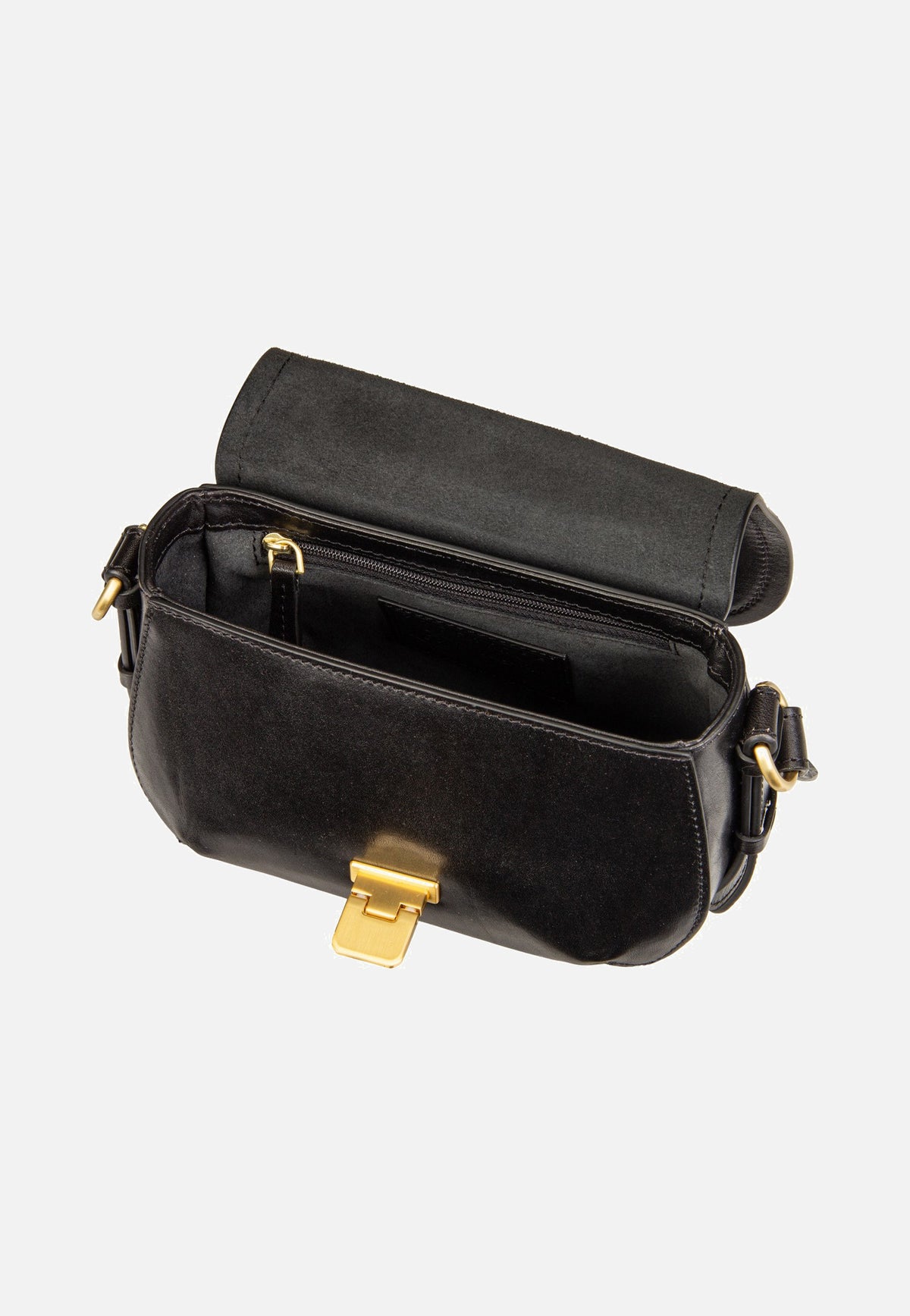 The Bridge Federica Crossbody Nero/Oro Saddle Bag