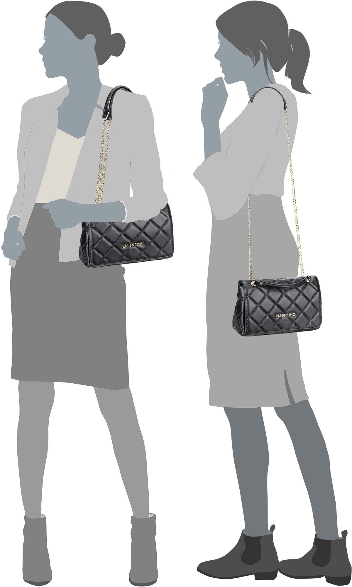 Valentino Ocarina K02R Ecru Abendtasche – Silhouettenansicht