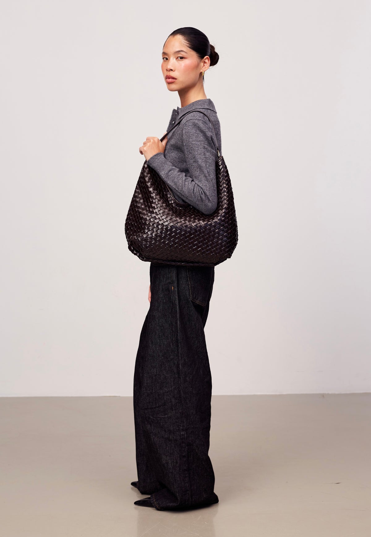 Adax Salerno Mindy Dark Brown Hobo Bag