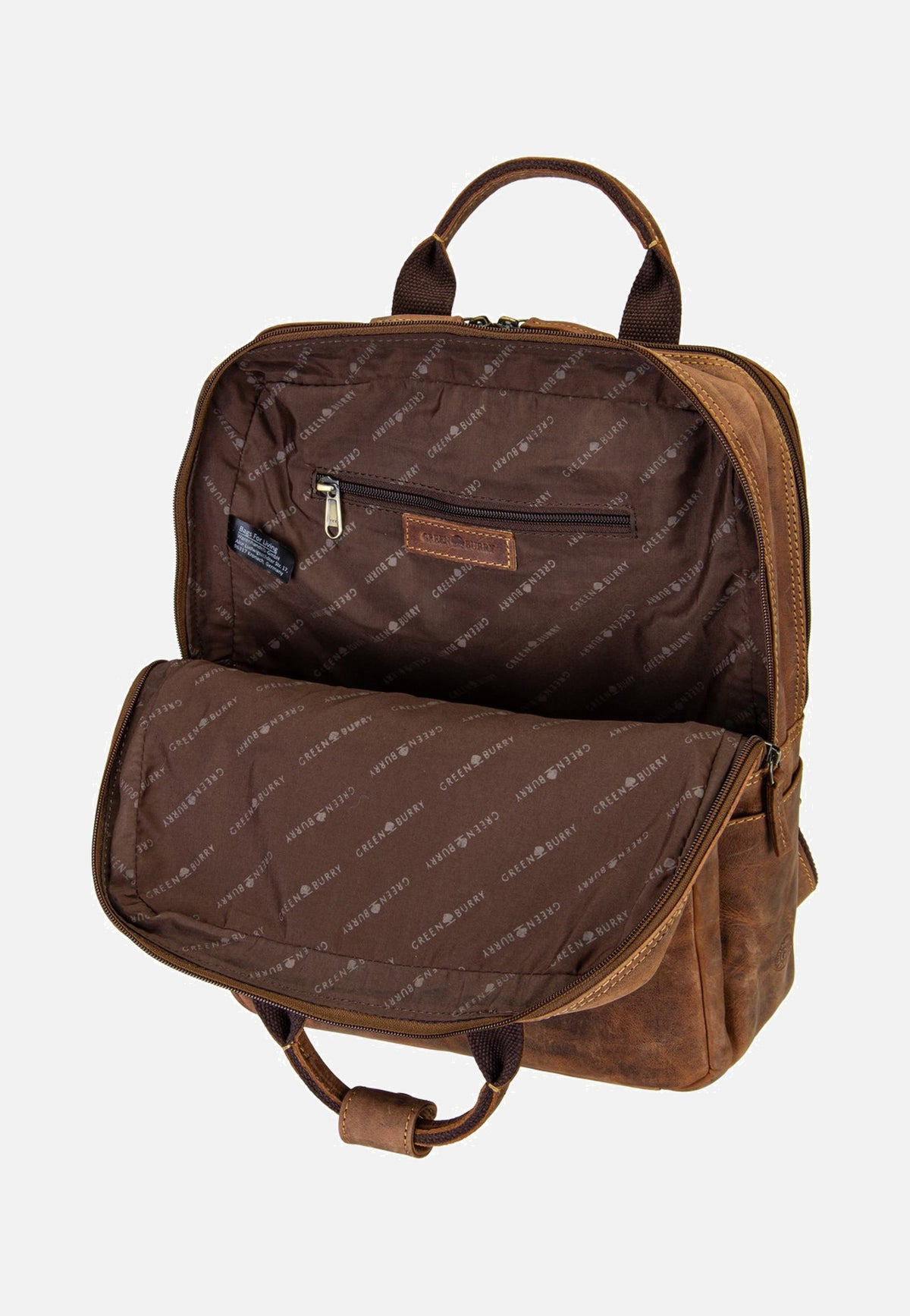 Greenburry Vintage Leder Sattelbraun Rucksack