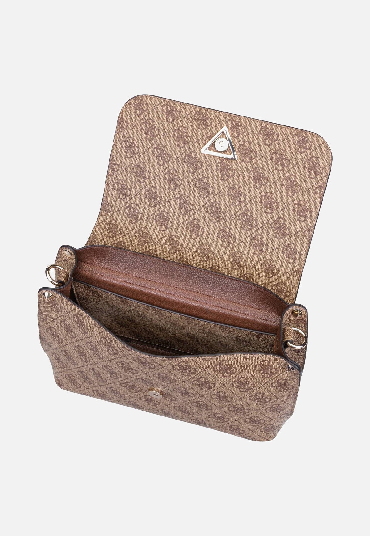 Guess Meridian II Flap CB 74200 Logo Latte Crossbody Bag