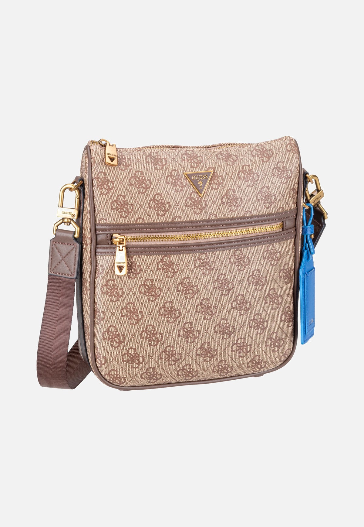Guess Milano Vertical Crossbody 2 Beige/Brown Crossbody Bag