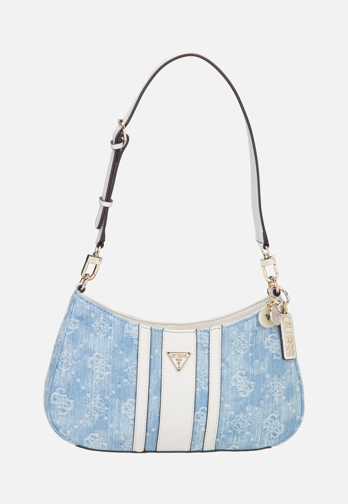 Guess Noelle II Top Zip 72180 Denim Logo Schultertasche