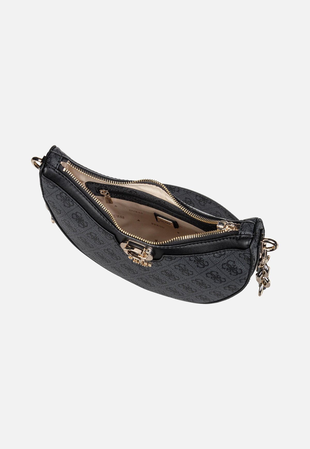 Guess Orlina Logo Top Zip 40180 Coal Schultertasche