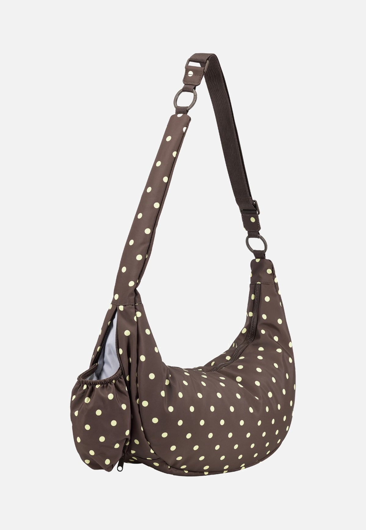 Johnny Urban Lou Large Brown Polka Dots Crossbody Bag