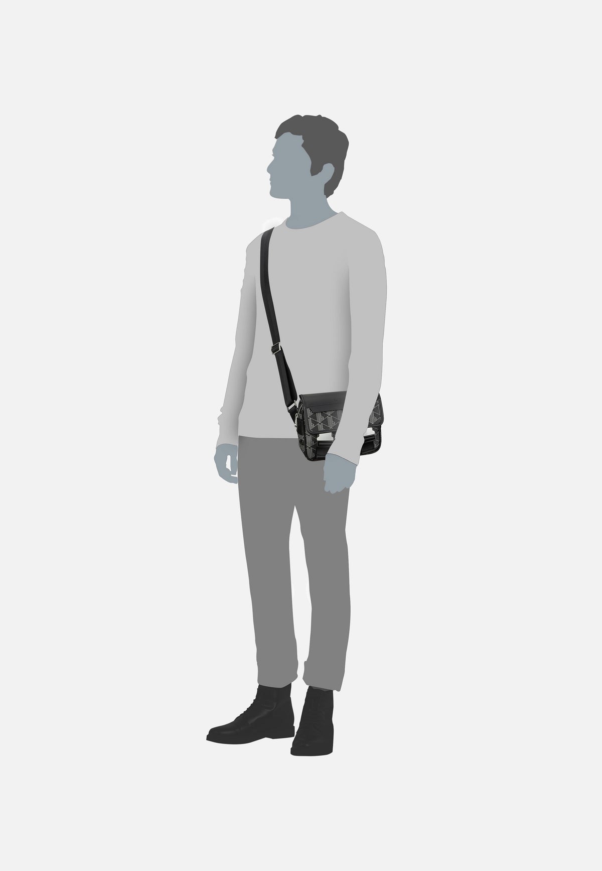 Lacoste The Blend Bag 3787 Monogramm Noir Gris Crossbody Bag