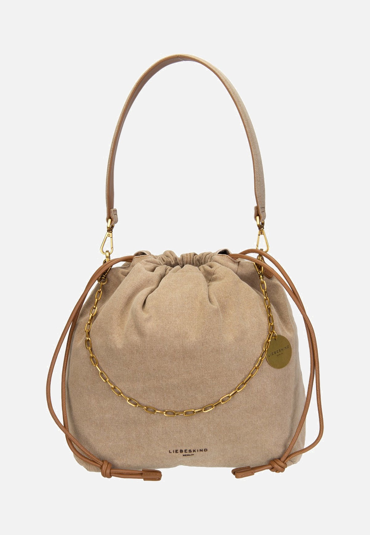 Liebeskind Berlin Lya II Hobo M Denim Beige Bucket Bag