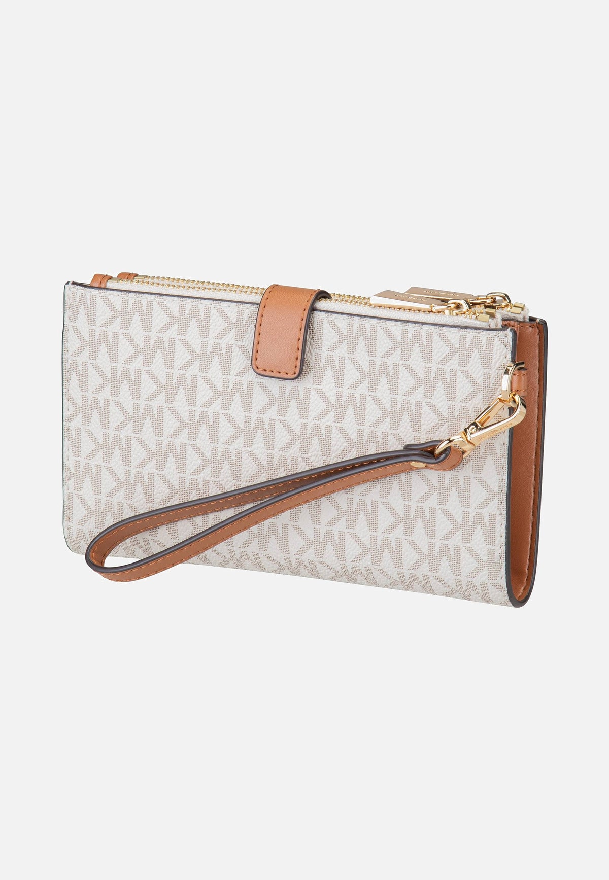Michael Kors Jet Set Double Zip MK SIG Vanilla Clutch