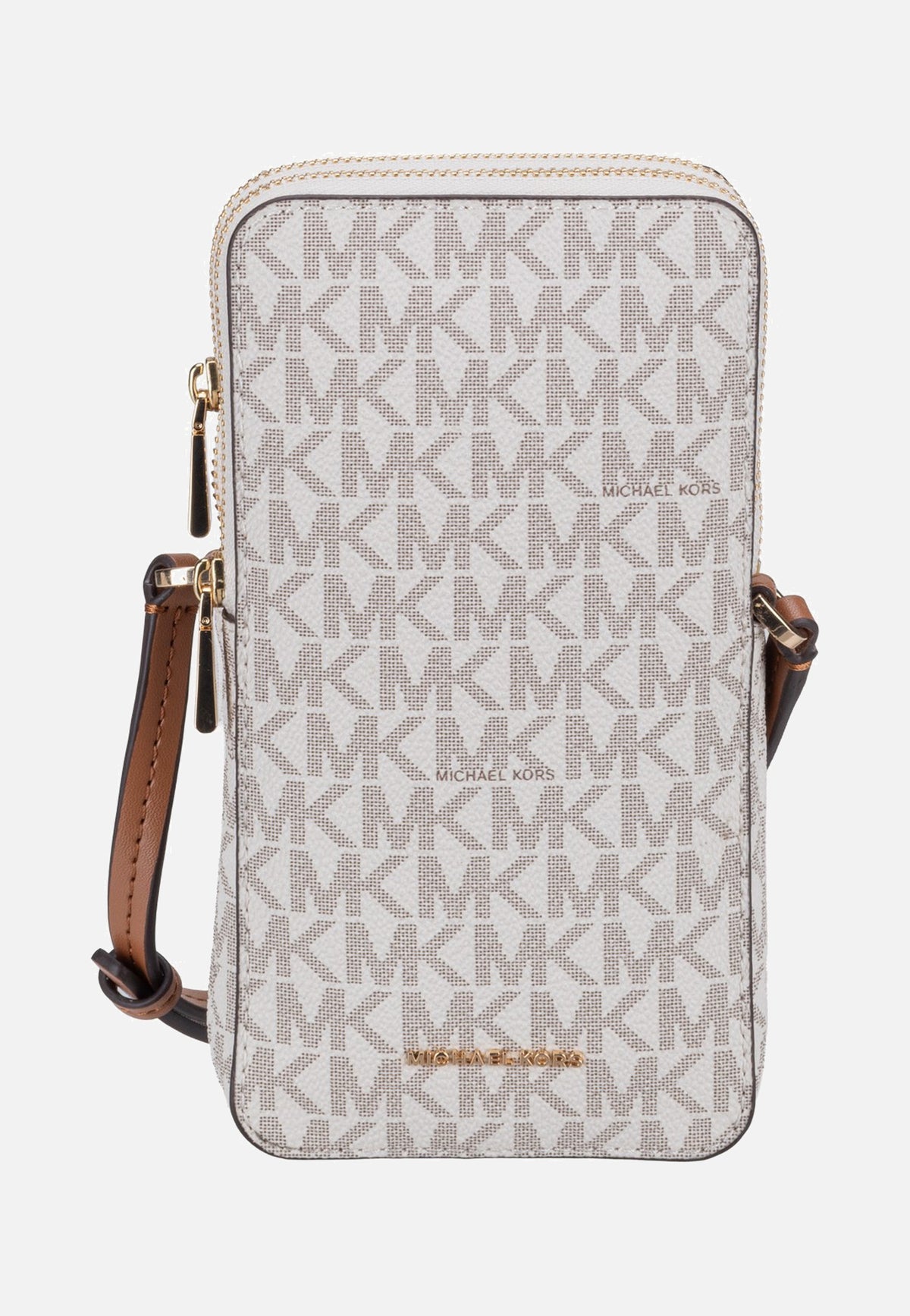 Michael Kors Jet Set SM Ns Double Zip Phone Xbody Vanilla/Acorn Beuteltasche