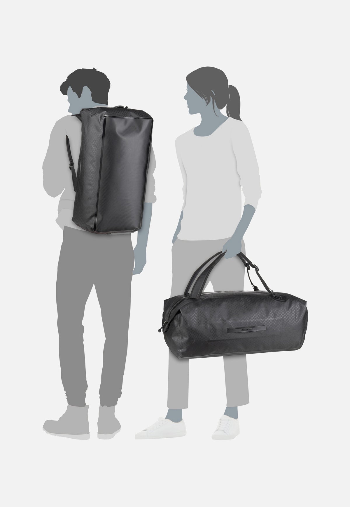 ORTLIEB Duffle Metrosphere 60L Black Embossed Dufflebag