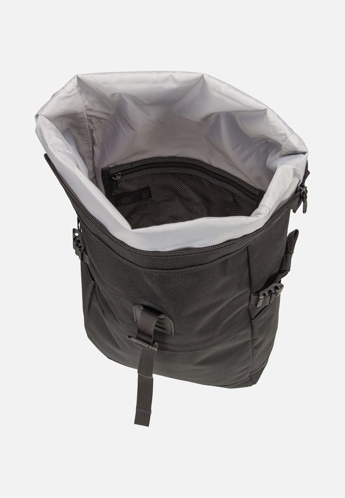 Sandqvist Icon BP M Black/Black Leather Rolltop Rucksack