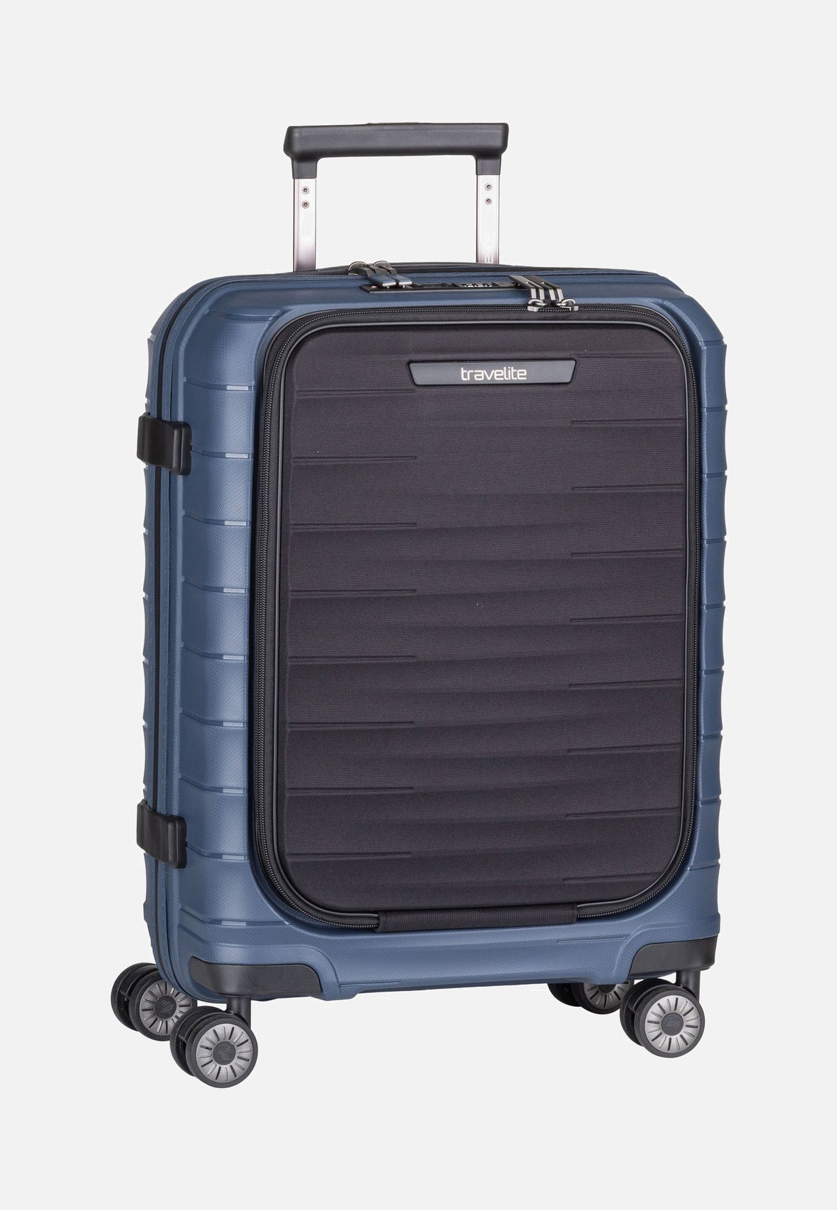 travelite Mooby 4w Trolley S Front Pocket Marine Koffer