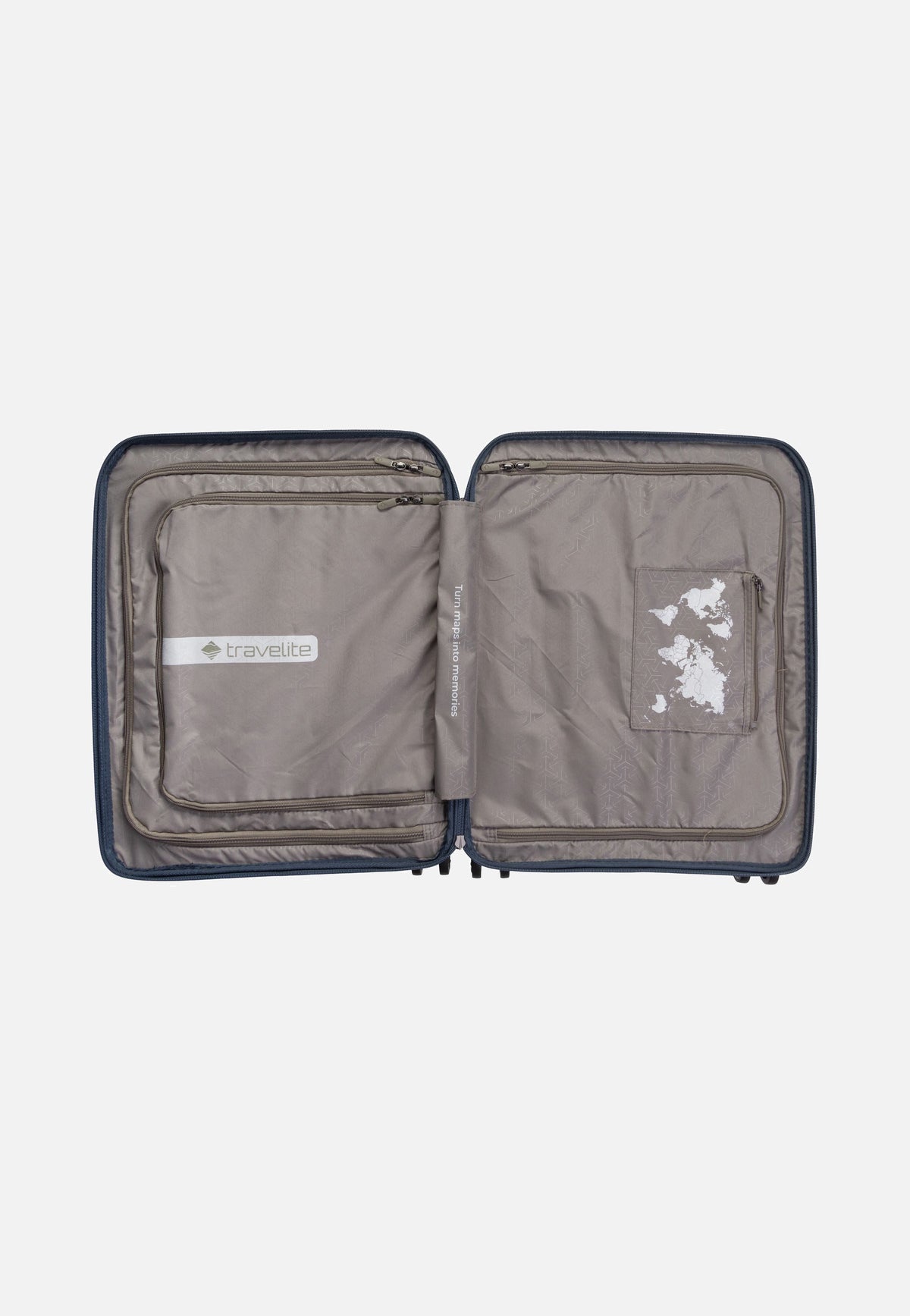 travelite Mooby 4w Trolley S Front Pocket Marine Koffer