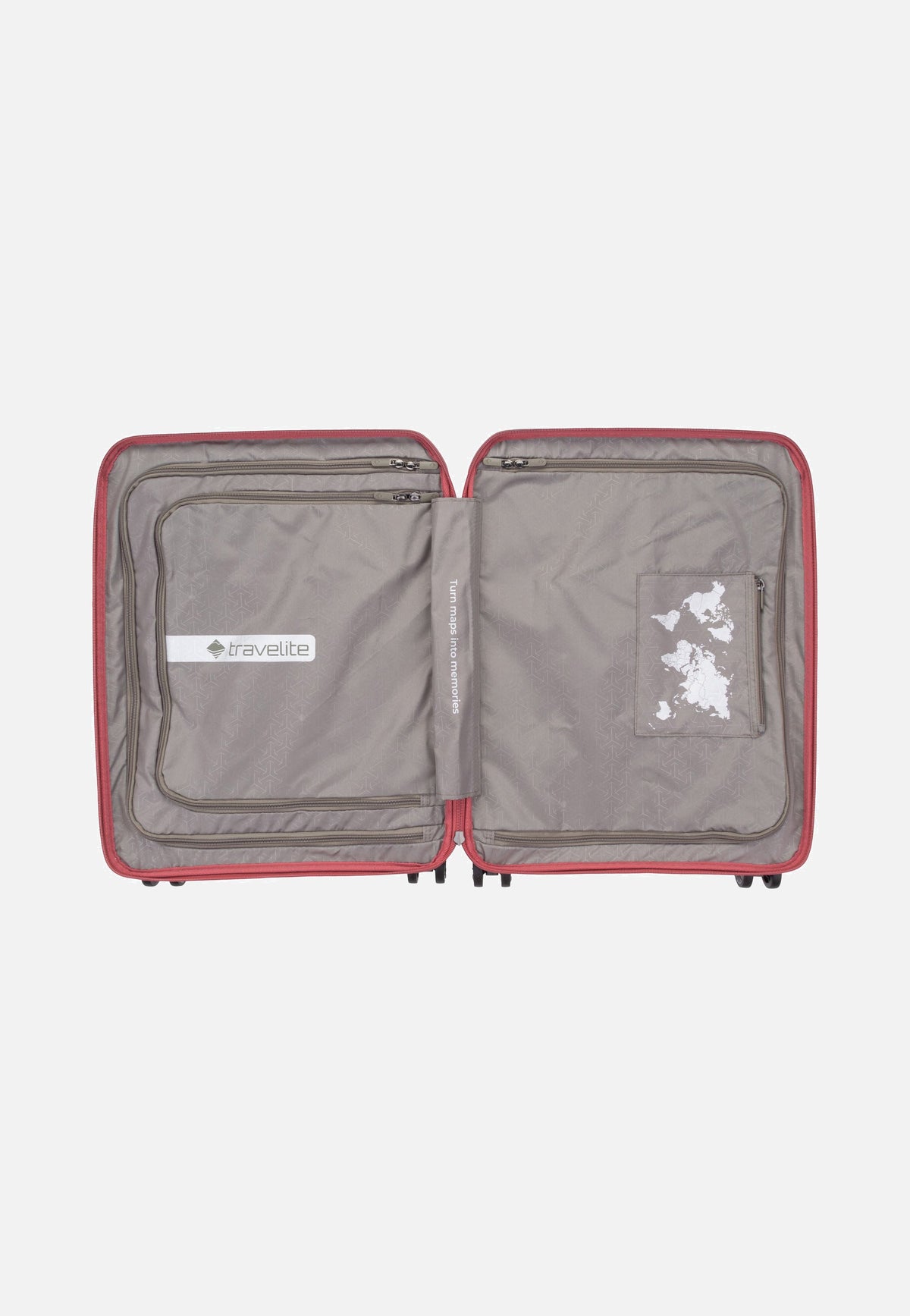 travelite Mooby 4w Trolley S Front Pocket Rot Koffer